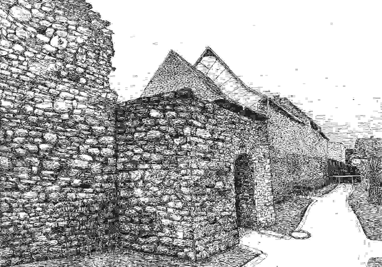 Mauerdurchgang von aussen